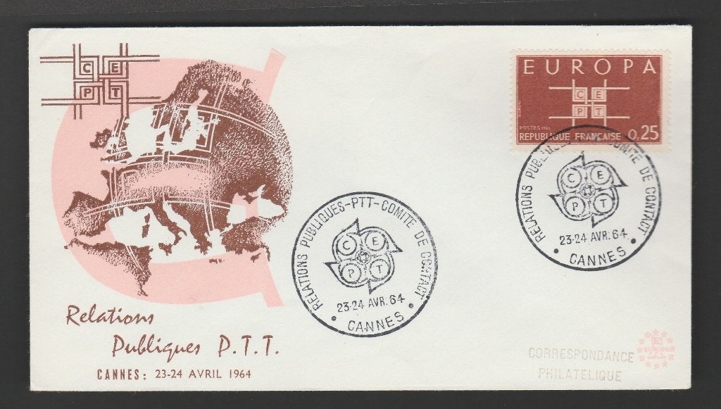 Frankrijk - FDC Michelnr 1450 - cept 1963, Cannes, Ophalen of Verzenden, Postfris