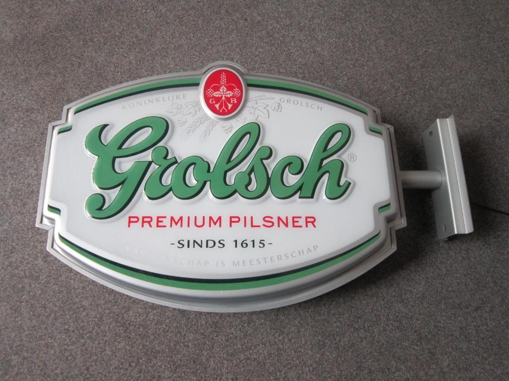 GROLSCH BIER LAMP LICHTRECLAME, Verzamelen, Biermerken, Ophalen, Zo goed als nieuw, Overige typen, Grolsch