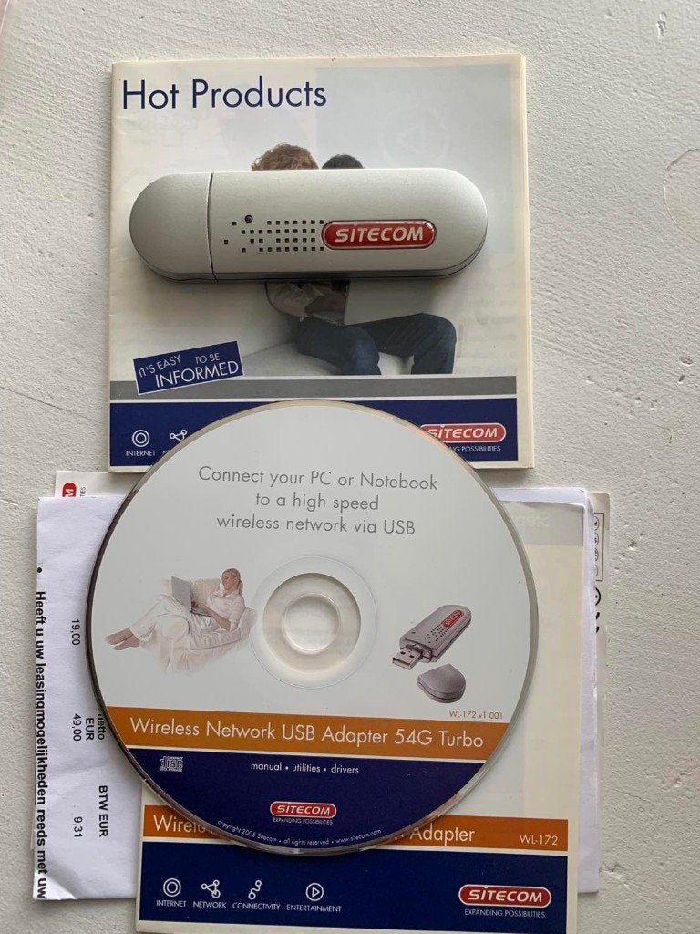 Sitecom Wireless Network USB Adapter 54G Turbo WL-172, Ophalen of Verzenden, Gebruikt, Sitecom