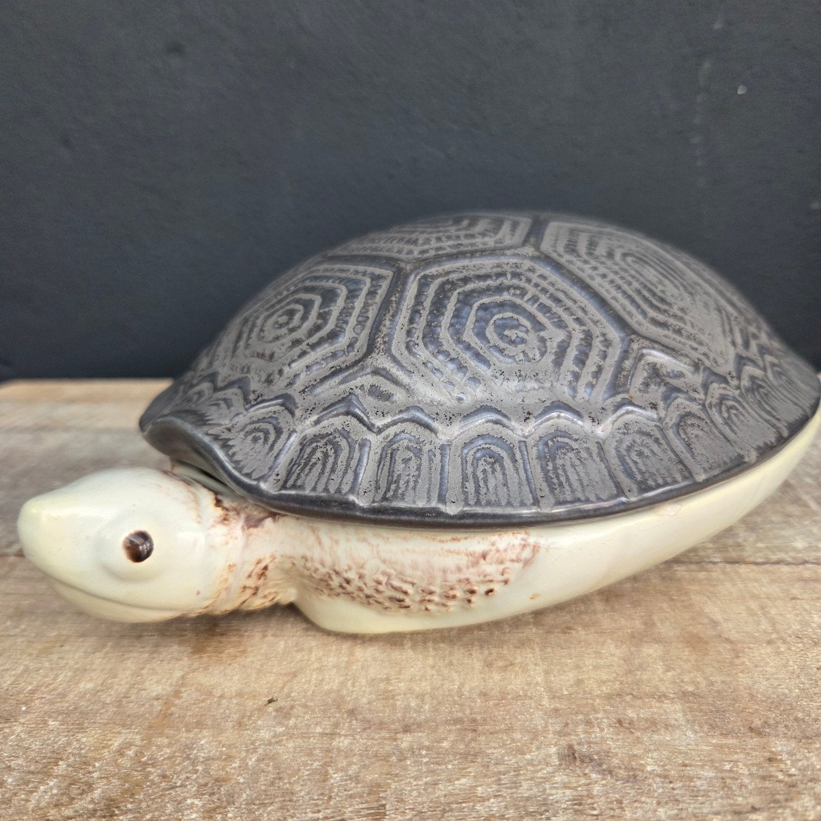 zeldzame aardewerk terrine van Michel Caugant, schildpad, Ophalen of Verzenden