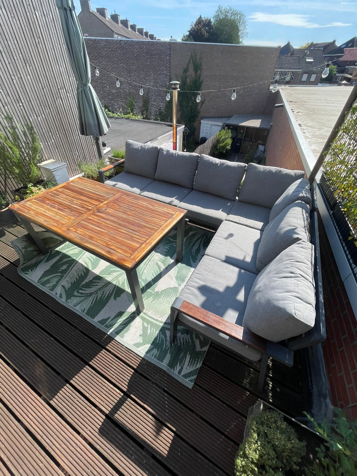 Lounge set incl tafel, Ophalen, Zo goed als nieuw, Hout