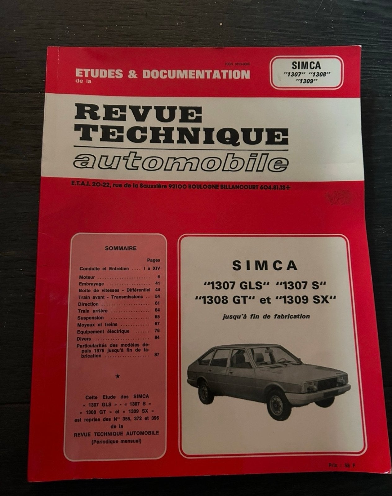 Revue Technique Automobile SIMCA 1307 1308 1309, Ophalen of Verzenden