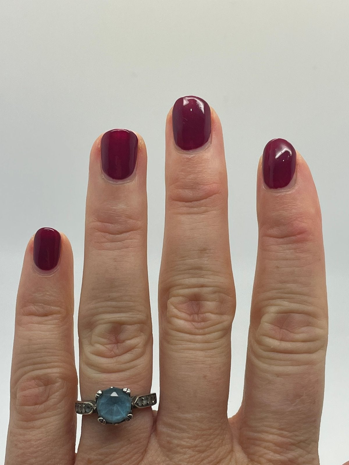F862 Prachtige zilveren ring blauwe steen maat 16, Sieraden, Tassen en Uiterlijk, Ophalen of Verzenden, Zilver, Ring
