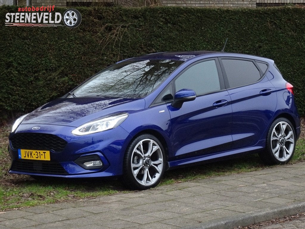 Ford Fiesta 1.0 100PK ST-Line met Navi, 18'' Velgen en Winte, Auto's, Ford, 1063 kg, Gebruikt, Euro 6, Blauw