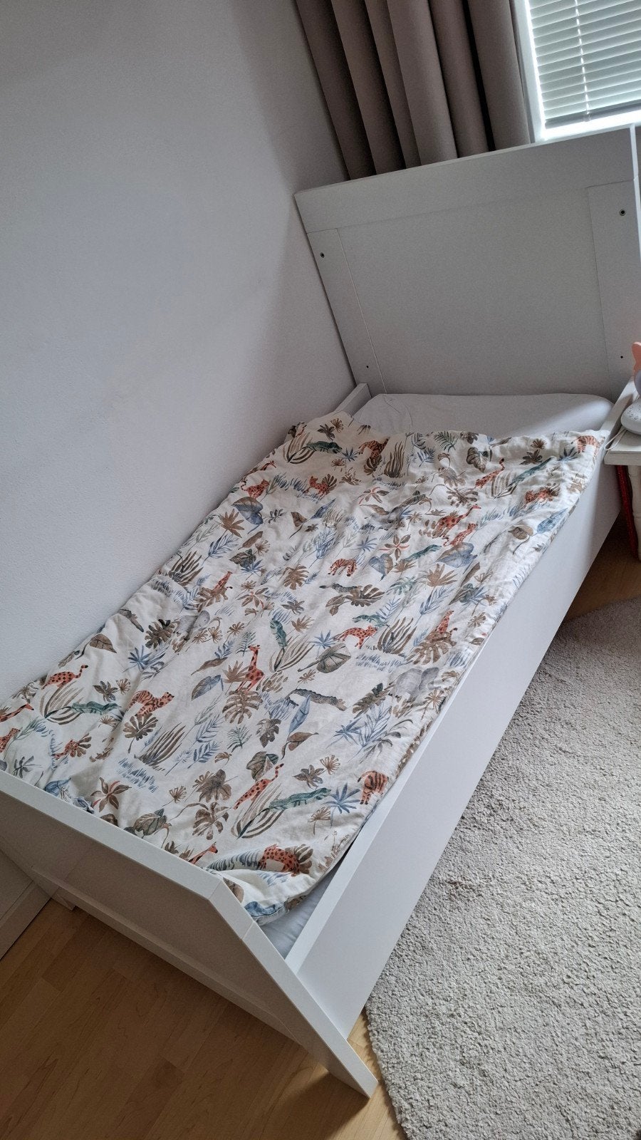 Meegroei ledikant 140x70 incl. juniorzijden en matras, Ophalen, Zo goed als nieuw, Ledikant