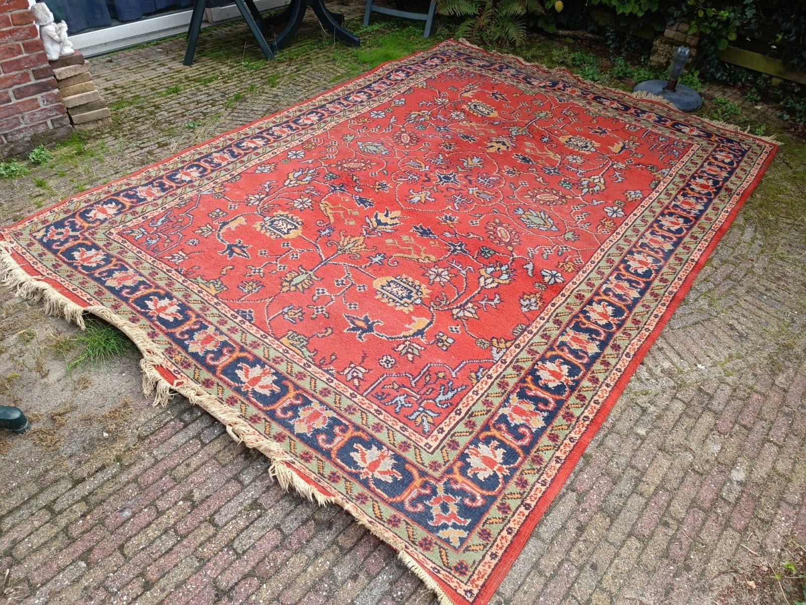 Vintage Perzisch tapijt 350 x 250, Ophalen, Gebruikt, Oranje, 200 cm of meer