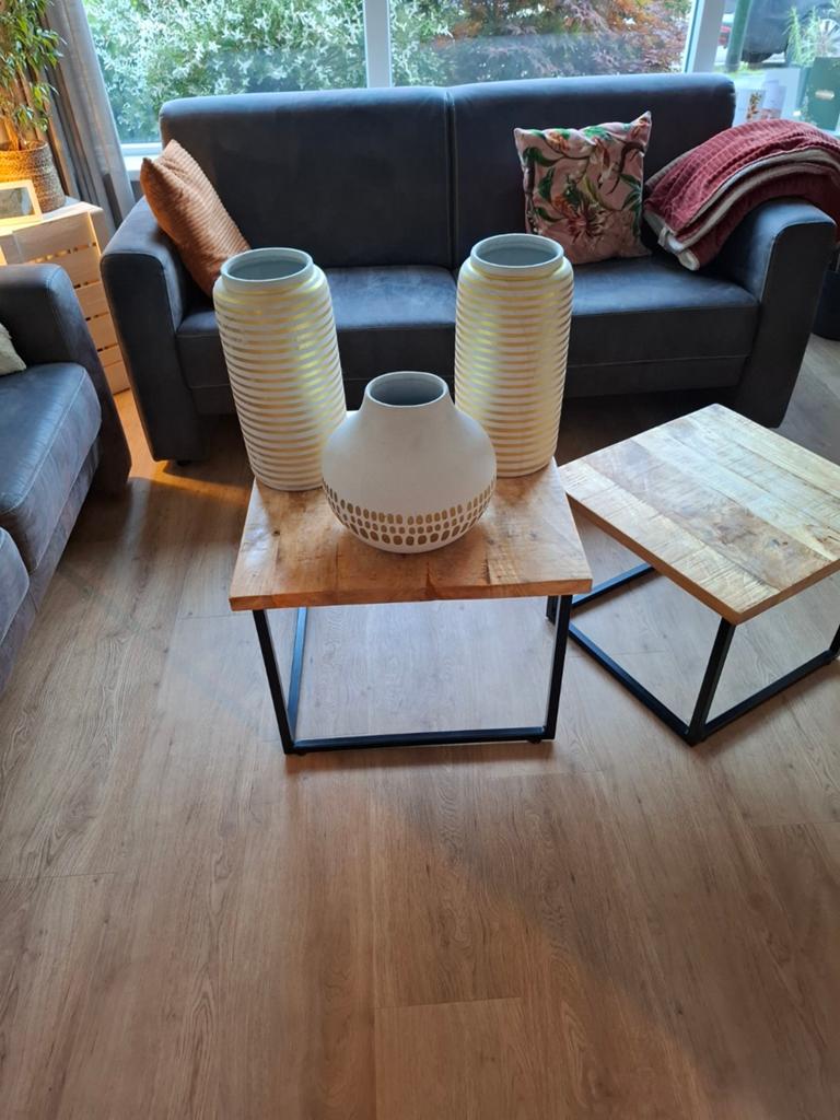 Set van 3 decoratieve vazen wit met goud, Ophalen, Overige materialen, 50 tot 75 cm, Wit