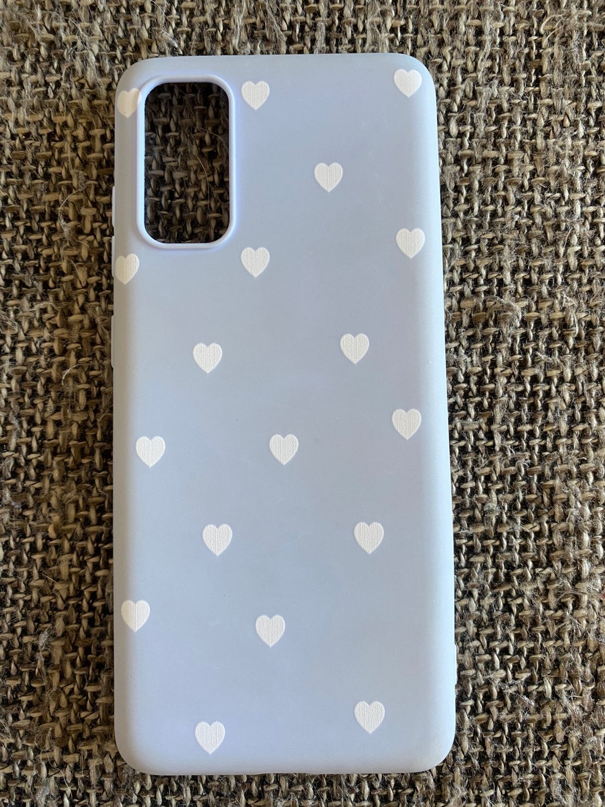 Telefoonhoesje Samsung Galaxy s20 blauw met hartjes, Schokbestendig, Blauw, Hoesje of Tasje, Ophalen of Verzenden