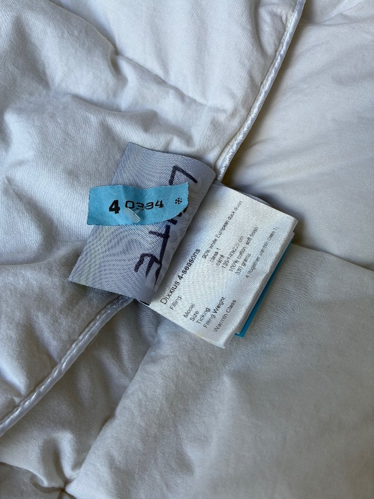 Donzen dekbed, eenpersoons, Huis en Inrichting, Slaapkamer | Beddengoed, Ophalen, Eenpersoons, Wit, Dons en Veren