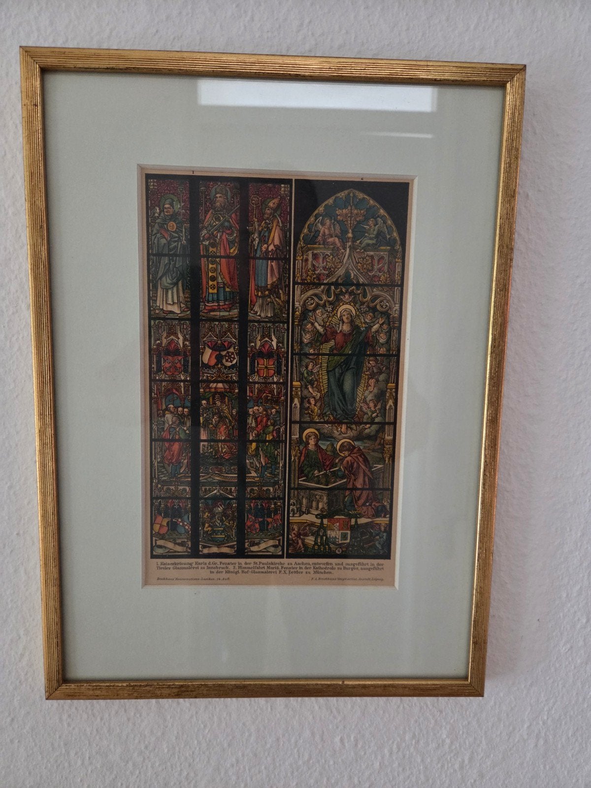 Antieke religieuze glas-in-lood print, ingelijst, Antiek en Kunst, Ingelijst, 1800 - 1899, Religie, Ophalen of Verzenden