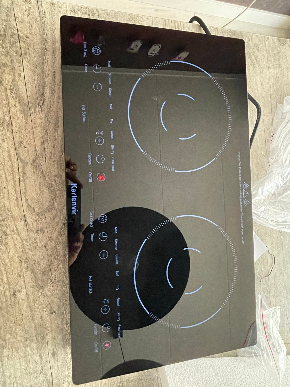 Nieuw Karienvir 2 Pits Elektrische Kookplaat 3600W Keramisch, Nieuw, 3 kookzones of minder, Ophalen of Verzenden, Inbouw
