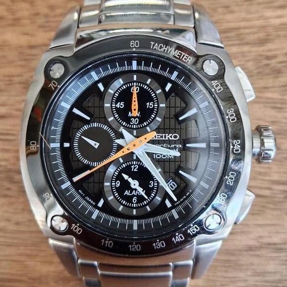 Seiko Sportura Chronograph Alarm SNAA95P1, Staal, Polshorloge, Ophalen of Verzenden, Zo goed als nieuw