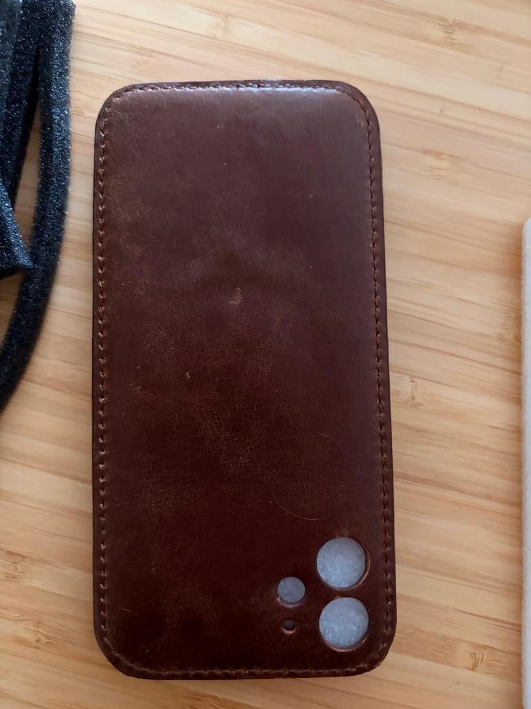 Handgemaakt Bruin Leren Hoesje voor iPhone 12 - Nieuw!, Bruin, Nieuw, Hoesje of Tasje, Ophalen of Verzenden