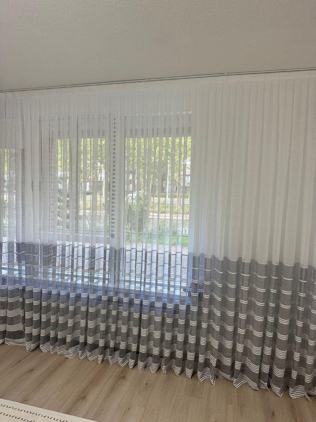 Nieuwe vitrage met zijpanelen - diverse maten, 350 cm, Overige materialen, Overige merken, Wit