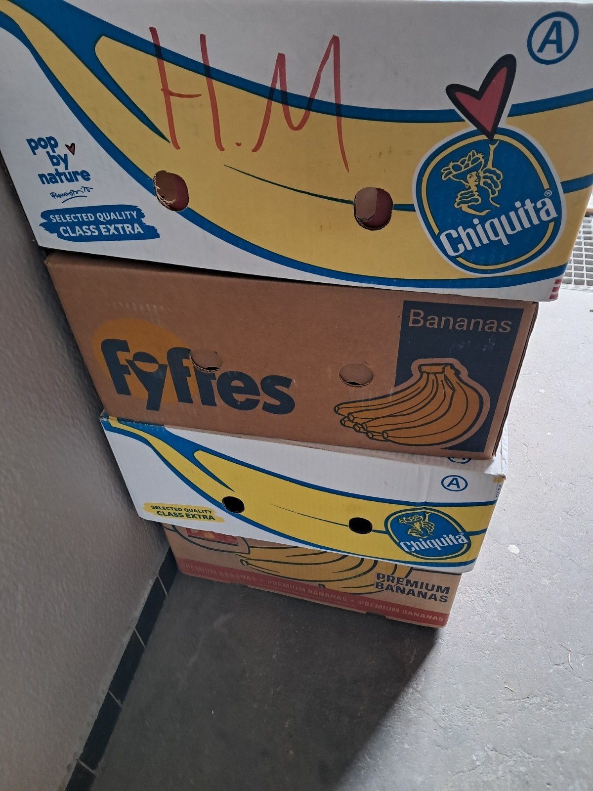 20 lege bananendozen, Doe-het-zelf en Verbouw, Kratten en Dozen, Ophalen, Opvouwbaar, 50 tot 75 cm, Minder dan 35 cm