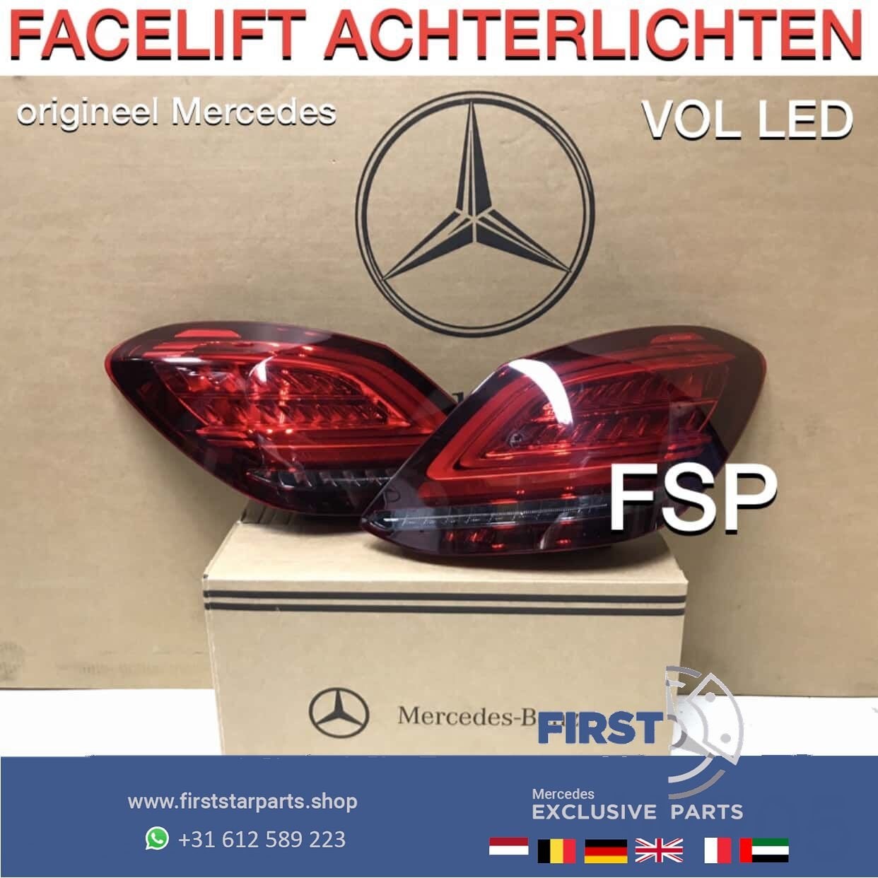 W205 FACELIFT LED ACHTERLICHT LINKS RECHTS SET Mercedes C Kl, Auto-onderdelen, Verlichting, -, -, -