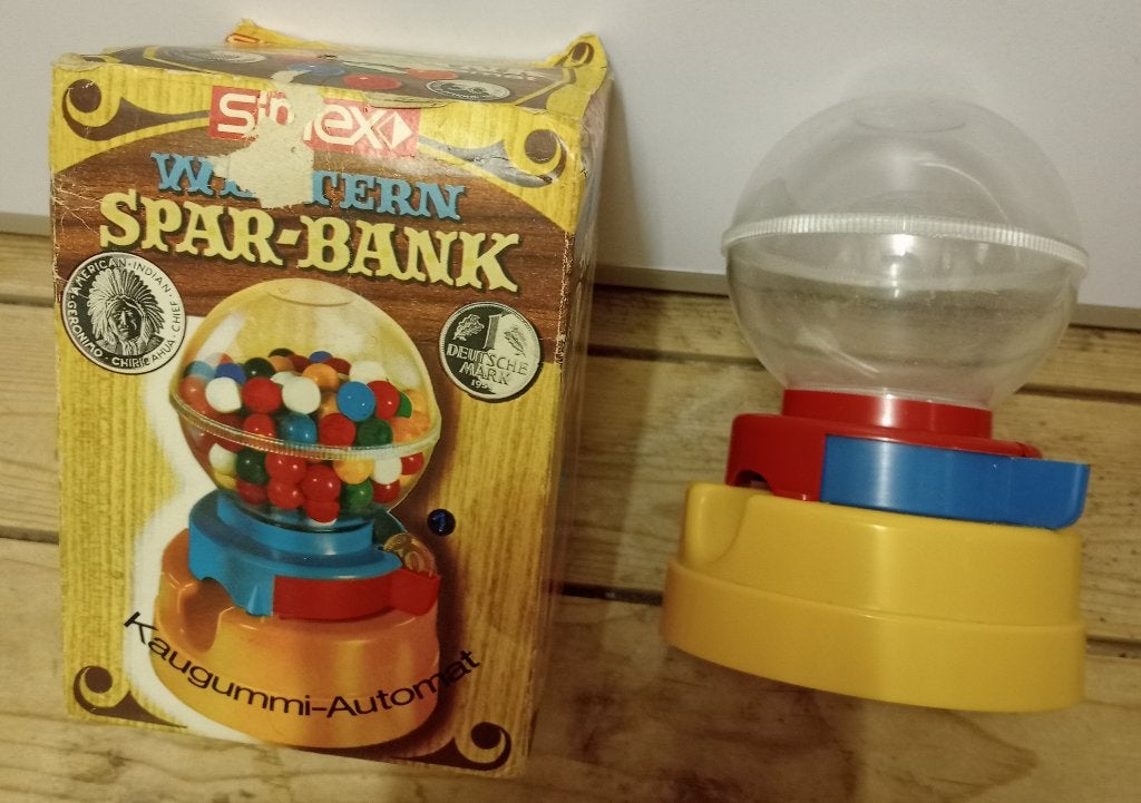 Vintage kauwgomballen spaarbank automaat, Ophalen of Verzenden, Zo goed als nieuw