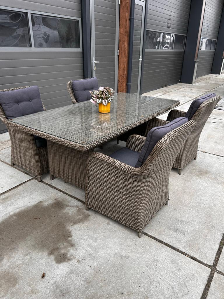 Mooie tuinset 200x100 met uitwasbare kussens, Tuin en Terras, Tuinsets en Loungesets, ., 6 zitplaatsen, Ophalen of Verzenden, Zo goed als nieuw