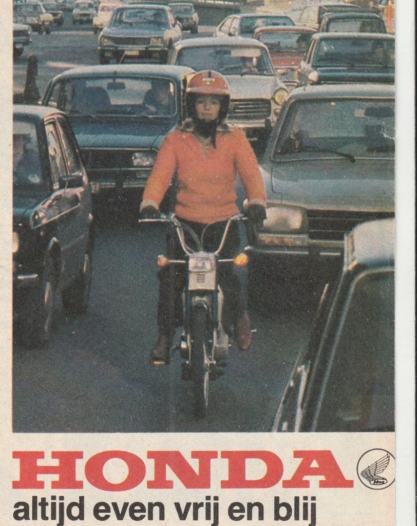 Retro reclame 1980 Honda Camino brommer weekenderen, Verzenden, Overige typen