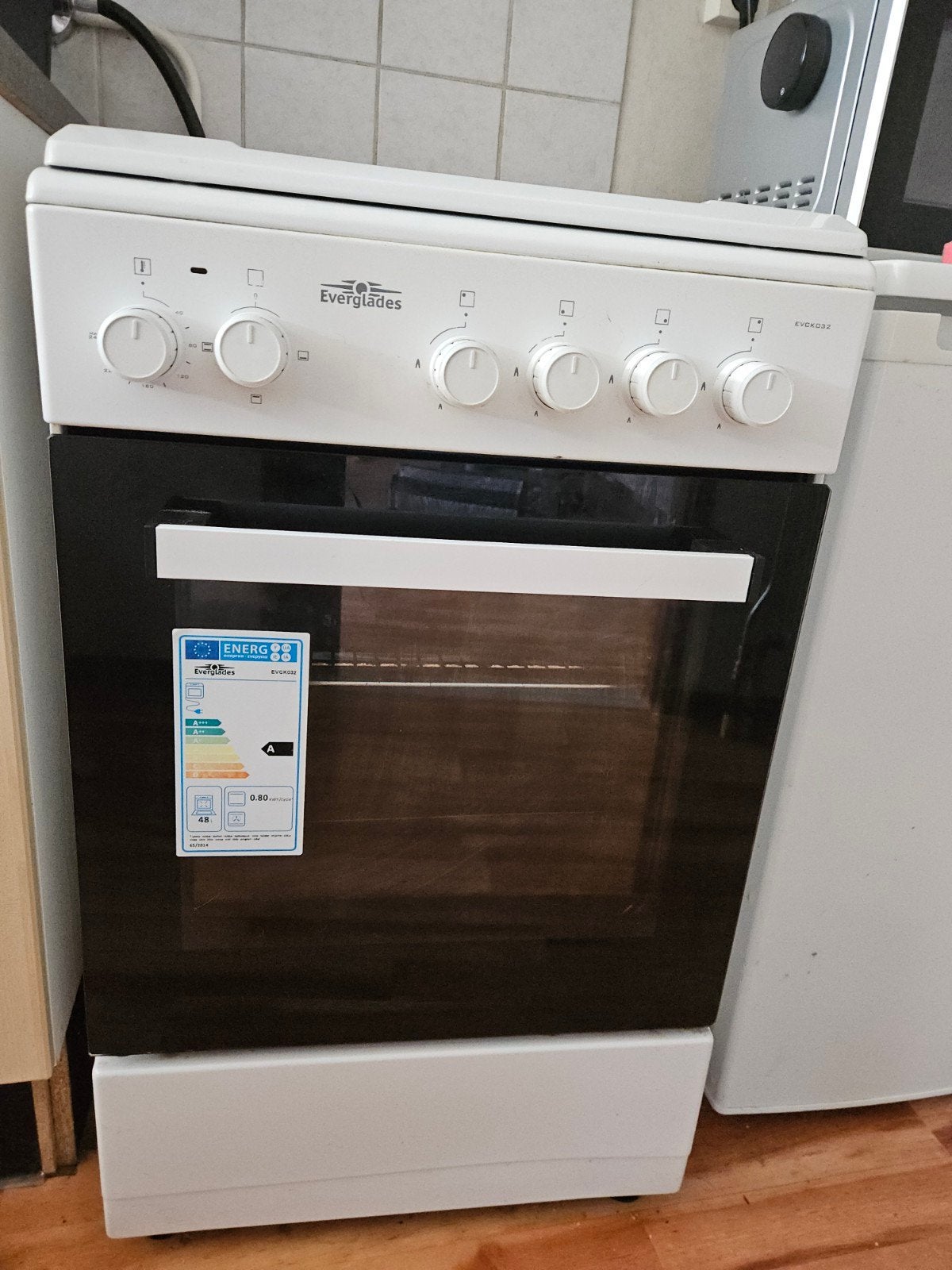 everglades gasfornuis met oven wit, Witgoed en Apparatuur, Ophalen, Gebruikt, 4 kookzones, Gas