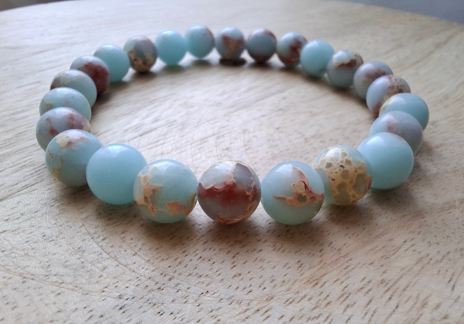 Armband shoushan natuursteen kralen turquoise blauw edelstee, -, -, Nieuw, Ophalen of Verzenden