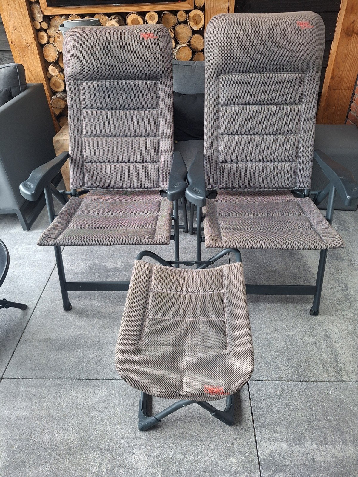 Crespo  Stoelen AP 237 Air Deluxe met Voetensteun, Caravans en Kamperen, Ophalen, Gebruikt, Campingstoel