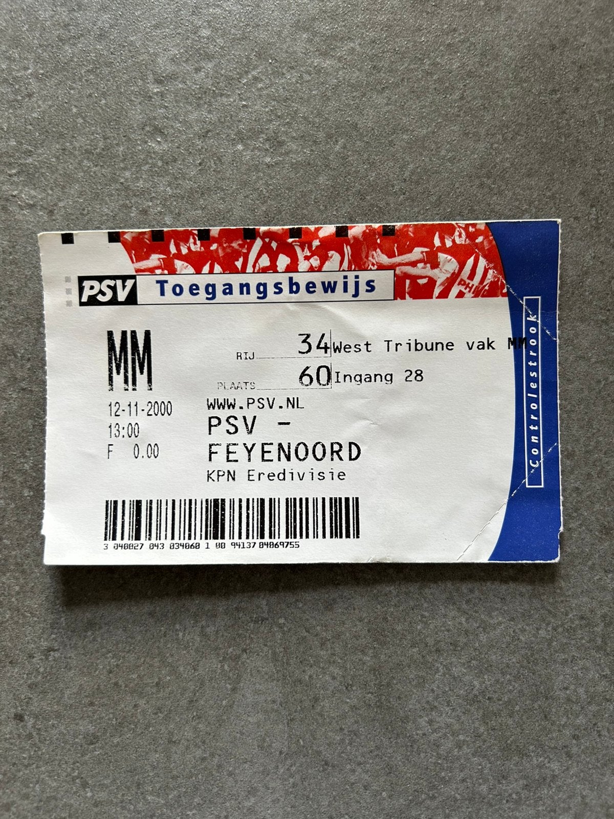 PSV - FEYENOORD ticket, Ophalen of Verzenden, Feyenoord, Overige typen