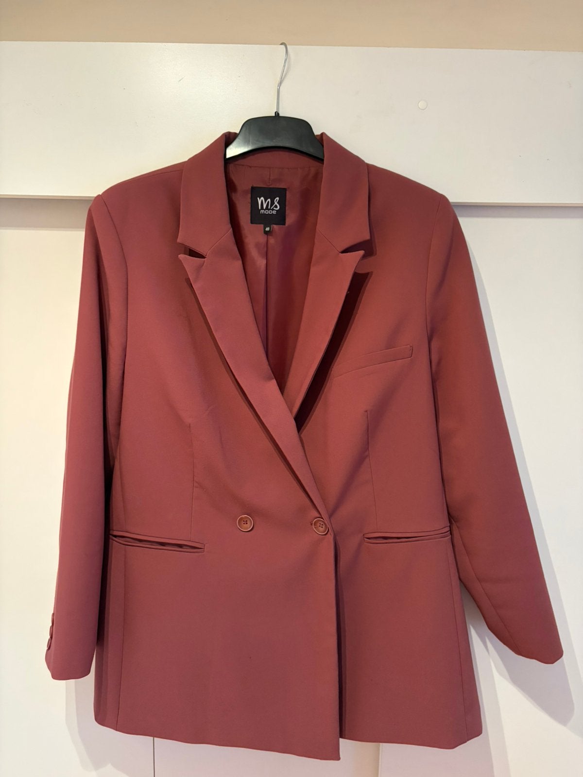 Blazer, MS Mode, oud-roze, maat 48, Ophalen of Verzenden, Zo goed als nieuw, Maat 46/48 (XL) of groter, Roze