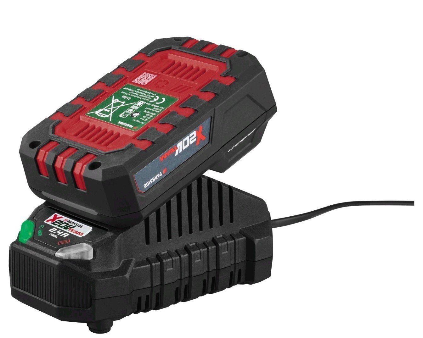 Nieuw Parkside lader 2,4ah + 20v batterij 2ah, Ophalen of Verzenden, Nieuw