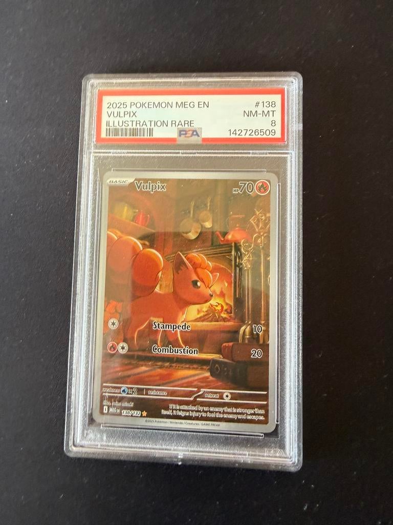 Vulpix 138 PSA 8 pokemon kaart, Ophalen of Verzenden, Zo goed als nieuw