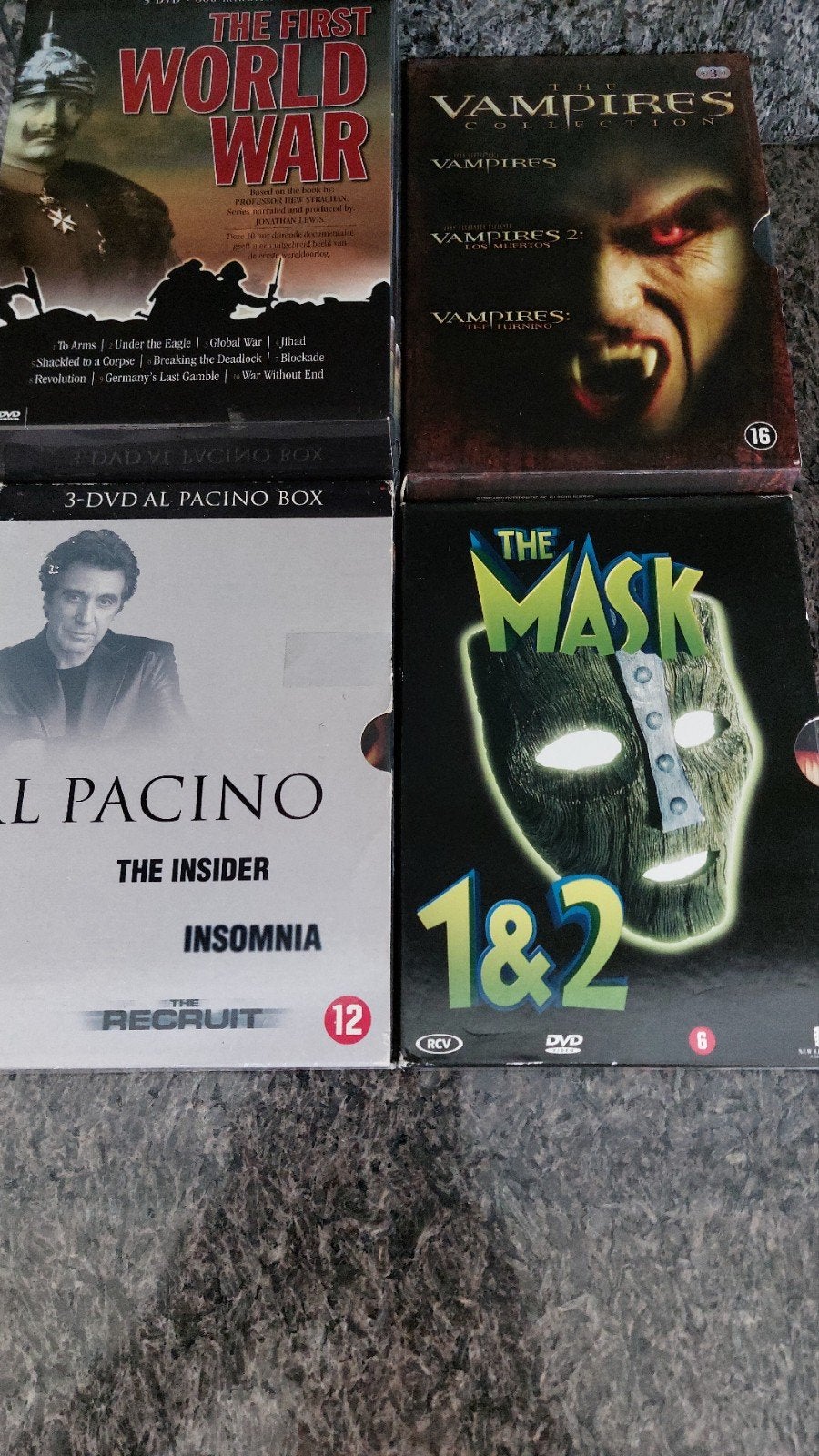 Dvd boxen Thrillers Oorlog Horror Komedie, Vanaf 16 jaar, Ophalen of Verzenden, Zo goed als nieuw