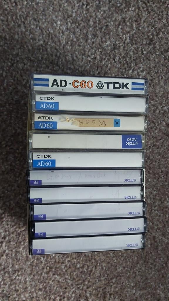 Cassettebandjes TDK AD en FE 60 en 90 minuten 10 stuks, Cd's en Dvd's, Cassettebandjes, Ophalen of Verzenden, Gebruikt, 2 t/m 25 bandjes