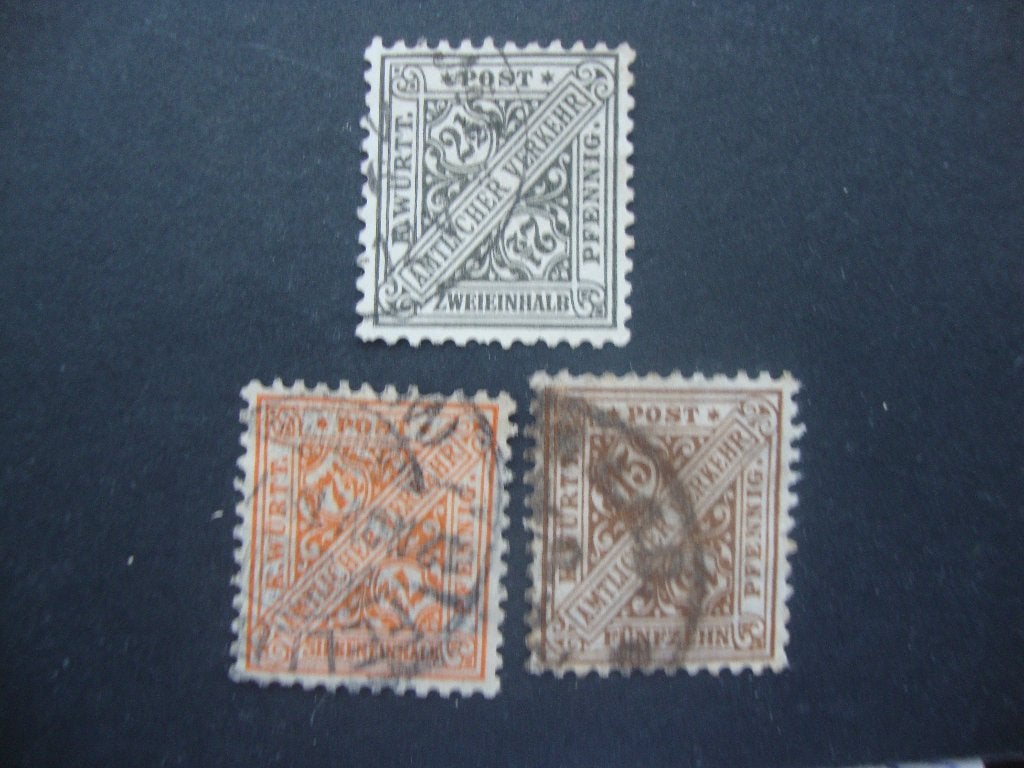 Wurttemberg serie 237-239 Gestempeld., Postzegels en Munten, Ophalen of Verzenden, Duitse Keizerrijk, Gestempeld