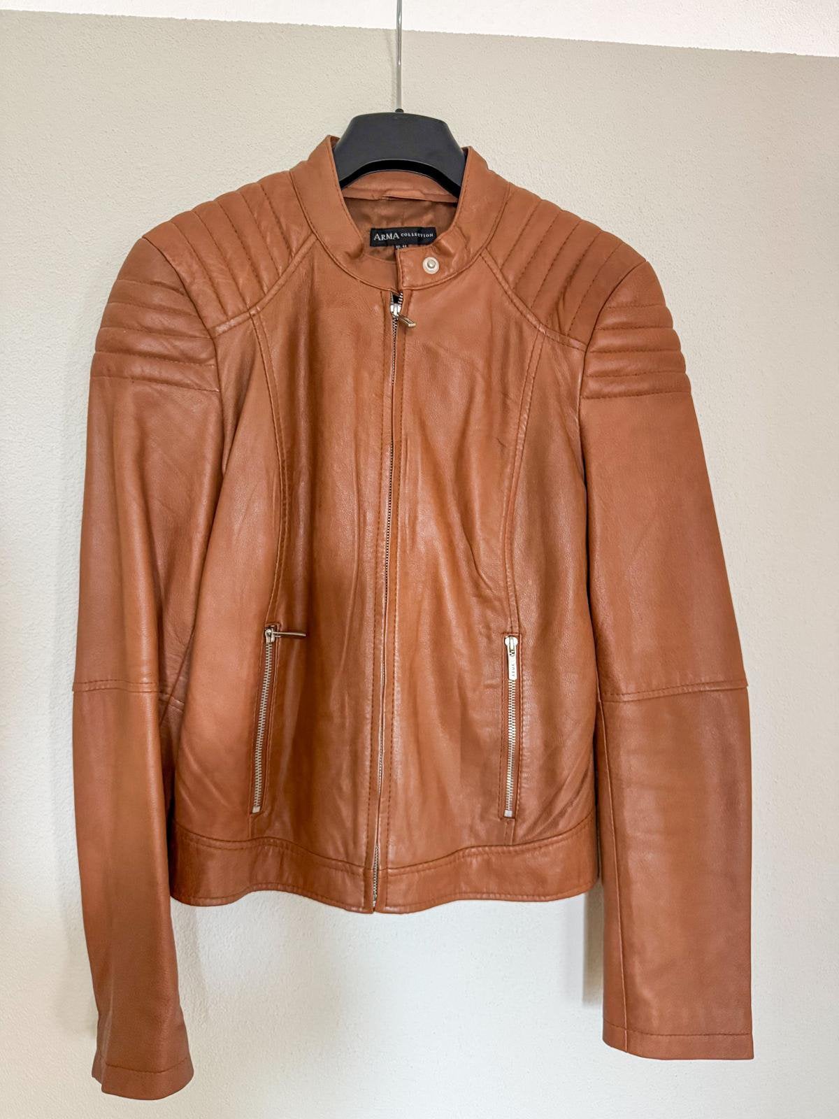 Nieuw lederen jasje van Arma maat 40, Kleding | Dames, Ophalen of Verzenden, Zo goed als nieuw, Maat 38/40 (M), Bruin