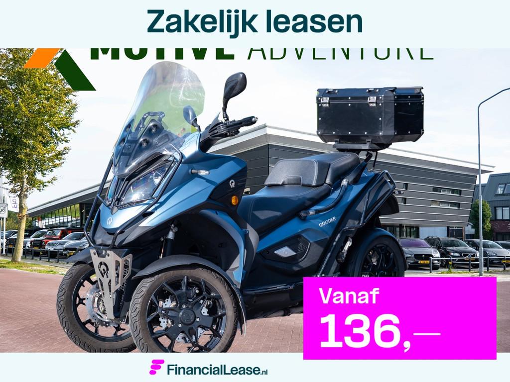 Qooder Quadro QV4 | Hoog windscherm | Topkoffer | Valbeugels, Scooter, Bedrijf, 399 cc, Quadro