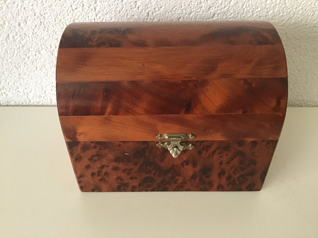 Houten kistje.wortelhouten kistje.Thuya box.sieraden doos, Minder dan 50 cm, Minder dan 50 cm, Ophalen of Verzenden, Zo goed als nieuw