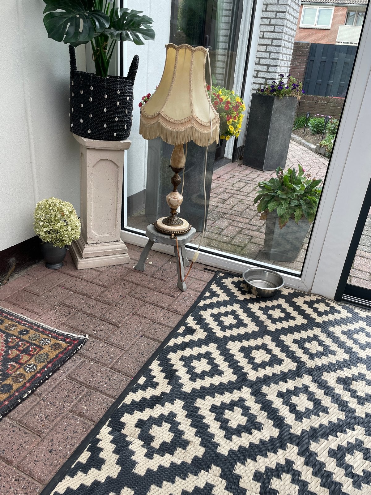 Vintage staande lamp met stoffen kap, Ophalen of Verzenden