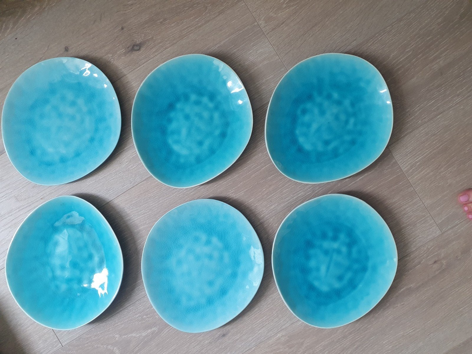 6 ASA Selection dinerborden turquoise 27 cm, Overige merken, Keramiek, Ophalen of Verzenden, Zo goed als nieuw