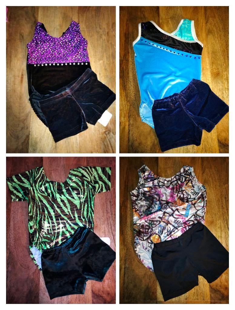 Turnpakjes met turnbroekjes maat 104 nu Goedkoop, Kleiner dan kindermaat 122, Ophalen of Verzenden, Zo goed als nieuw, Turnpak(je)