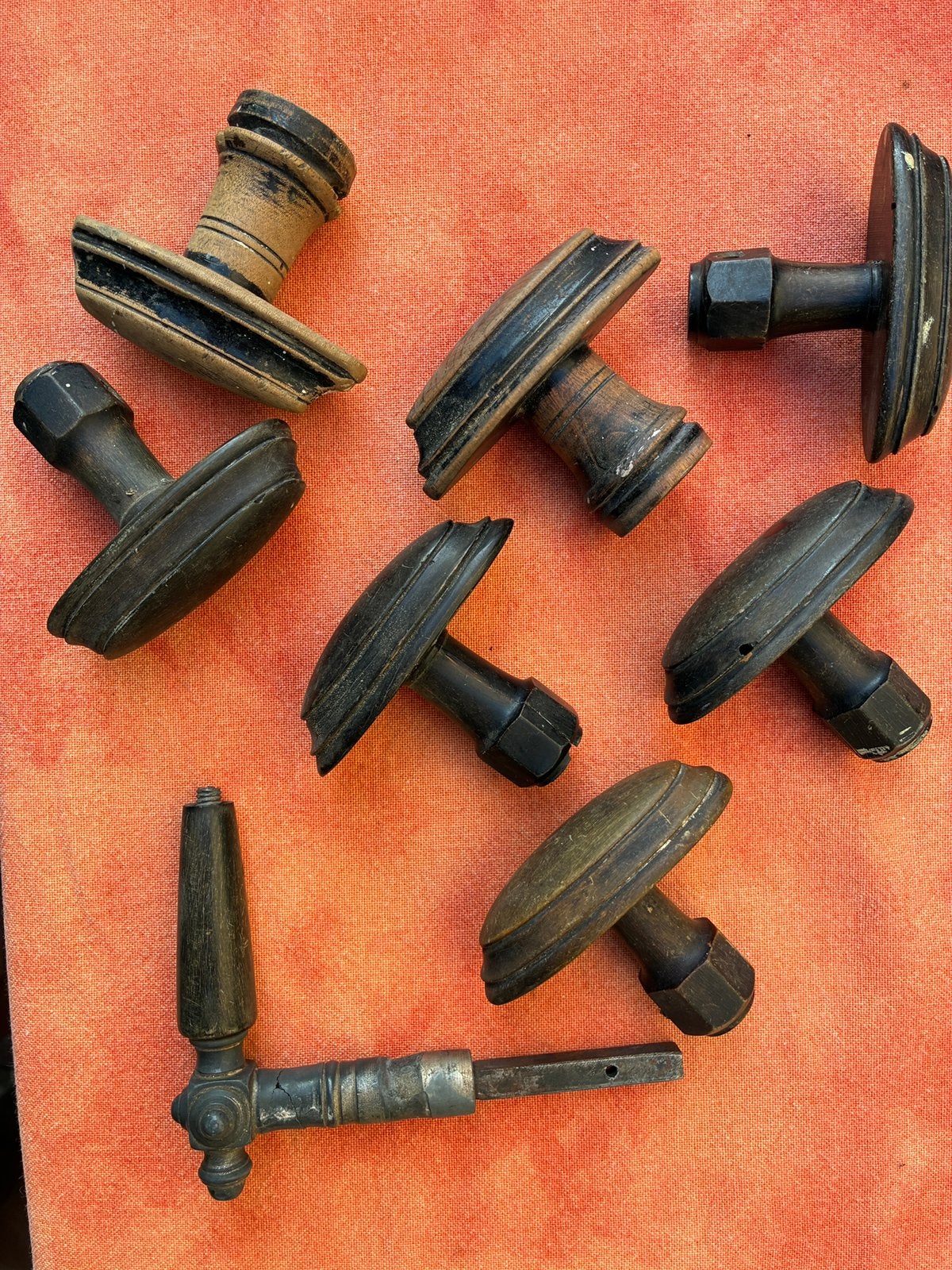 Oude deurkrukken hout, Ophalen of Verzenden, Gebruikt, Overige materialen, Klink of Kruk