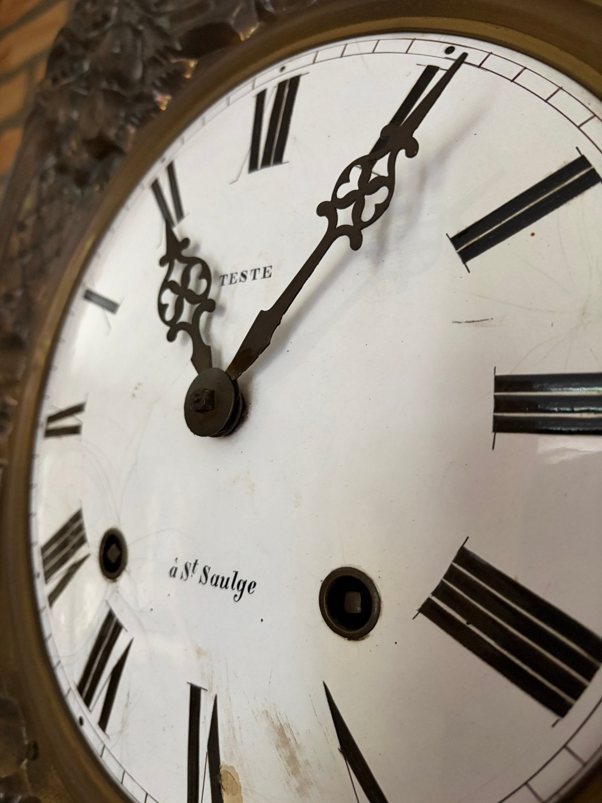 Antieke Comtoise TESTE à St Saulge slingerklok, Ophalen