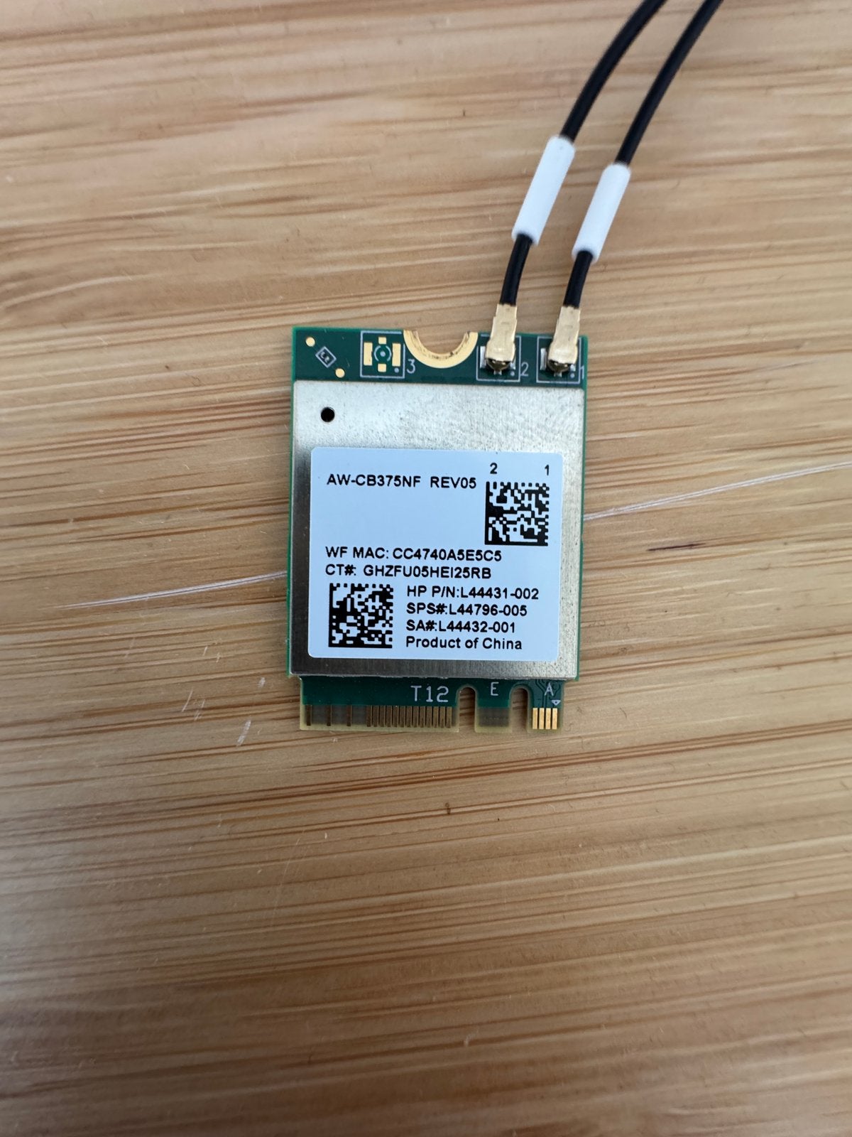 HP AW-CB375NF REV05 WiFi en Bluetooth Kaart, Computers en Software, Ophalen of Verzenden, Gebruikt, Intern