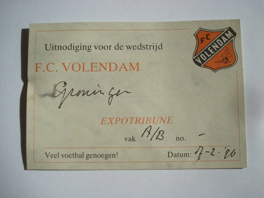 Voetbal Oude Kaart FC Volendam, Ophalen of Verzenden