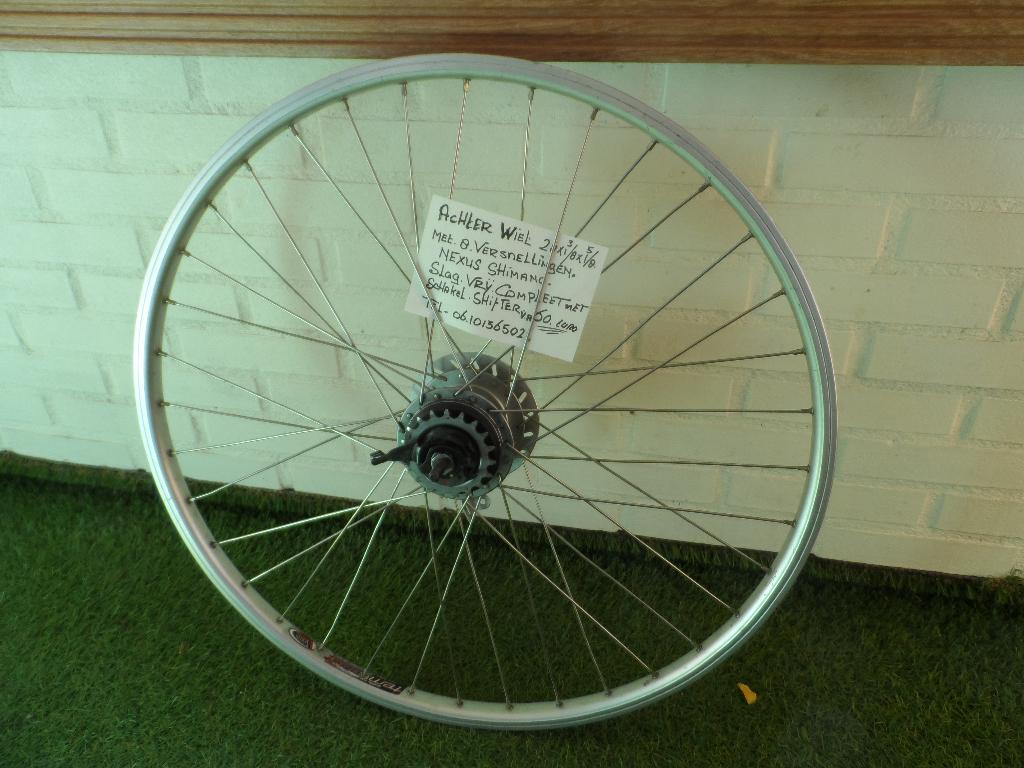 ACHTERWIEL  28X1 3/8 X 1 5/8 ,, 8  VERSNELLINGEN,, Fietsen en Brommers, Ophalen, Remmen, Zo goed als nieuw, Aluminium