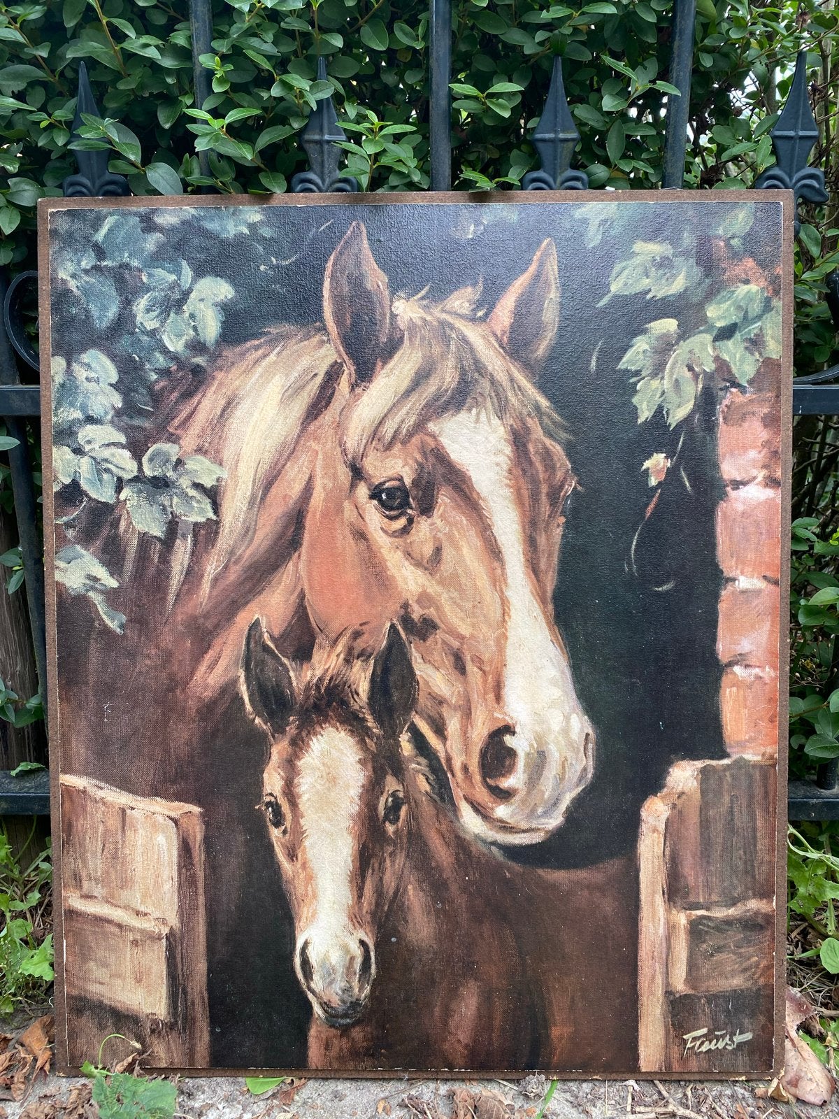 Origineel paardenschilderij op hout van Heinrich Faust, Paneel, Realistisch, Dieren, Ophalen of Verzenden