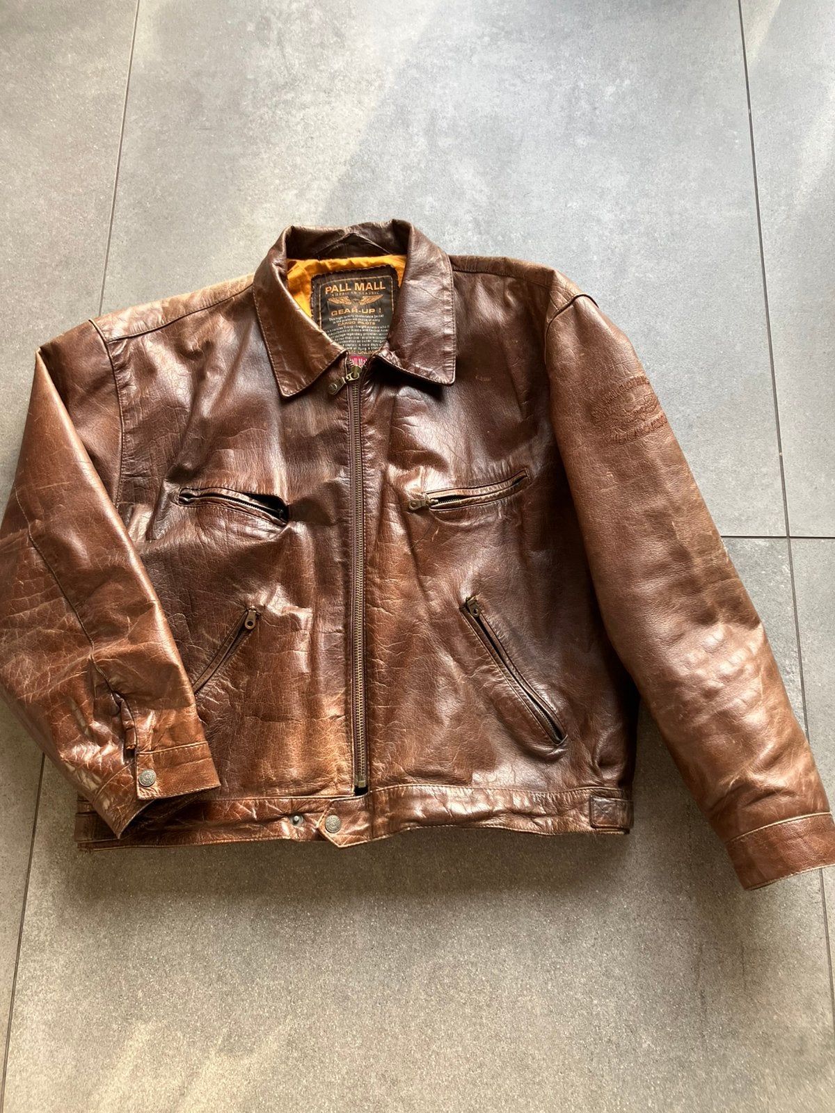 Vintage leren pilotenjack xxl Pall Mall, Ophalen of Verzenden, Gedragen, Overige maten, Bruin
