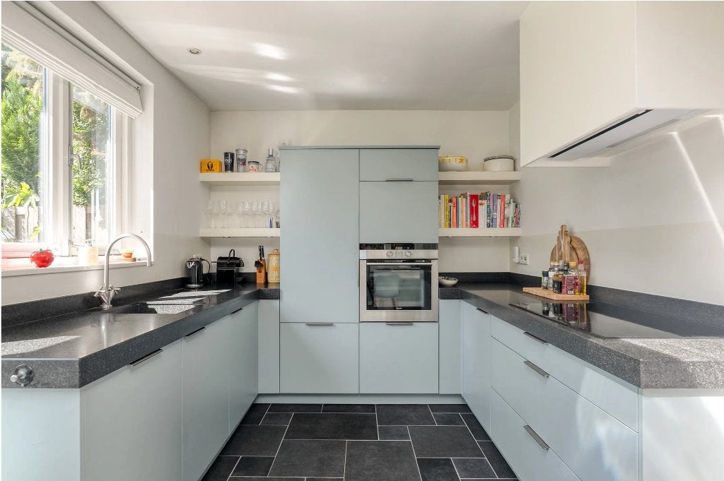 Lodder keuken in u-opstelling (ca. 262x245), Ophalen, Gebruikt, U-keuken, Blauw