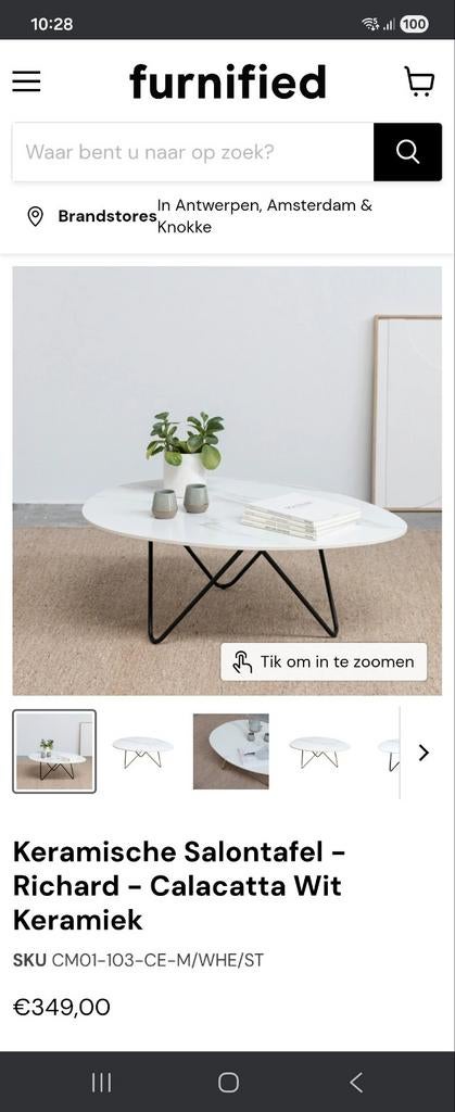 Keramisch salontafel nieuw, Overige materialen, 50 tot 100 cm, Nieuw, Minder dan 50 cm