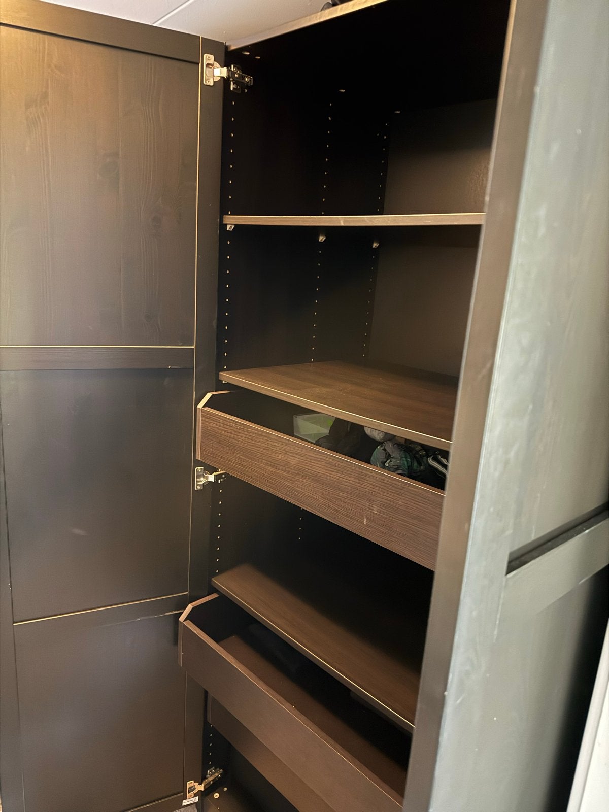 2 IKEA PAX kledingkasten zwart-bruin H200 B100 D60, Ophalen, Gebruikt, 200 cm of meer, 50 tot 100 cm