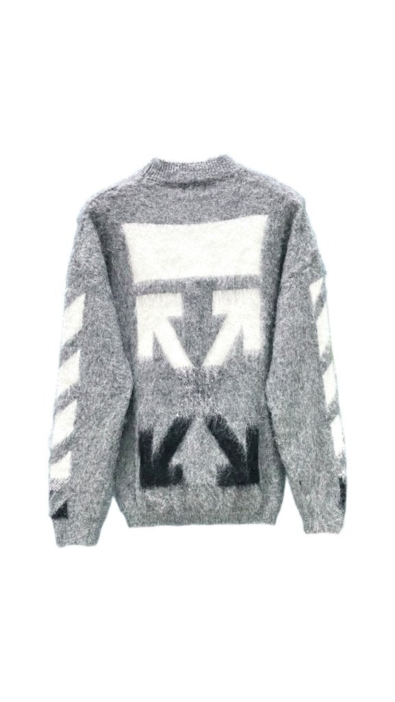 Off-White Mohair wolmix knit trui Maat XL, Ophalen of Verzenden, Nieuw, Maat 56/58 (XL), Zwart